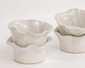 little wavy bowl ~ speckled white