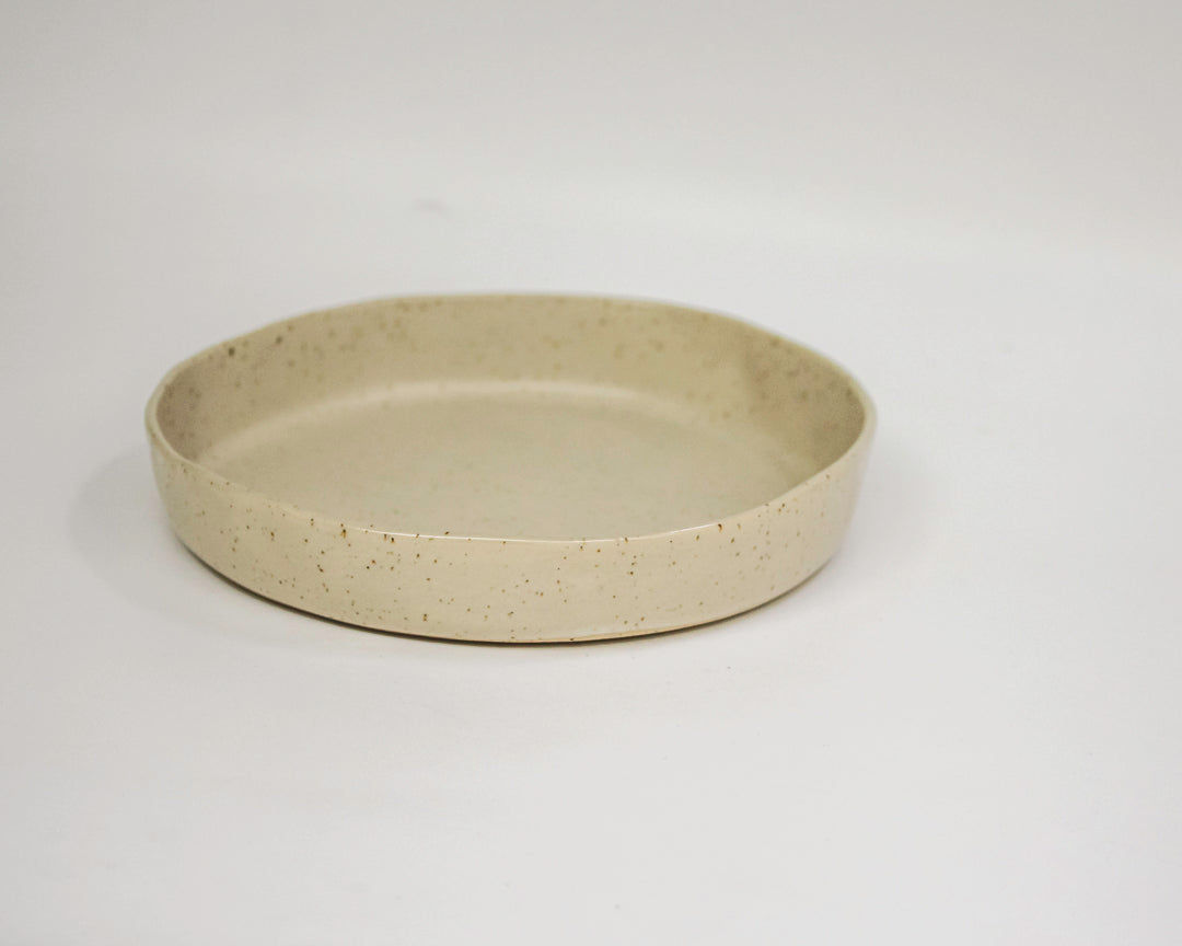 handmade pottery serving dish ~ oat