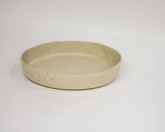 handmade pottery serving dish ~ oat