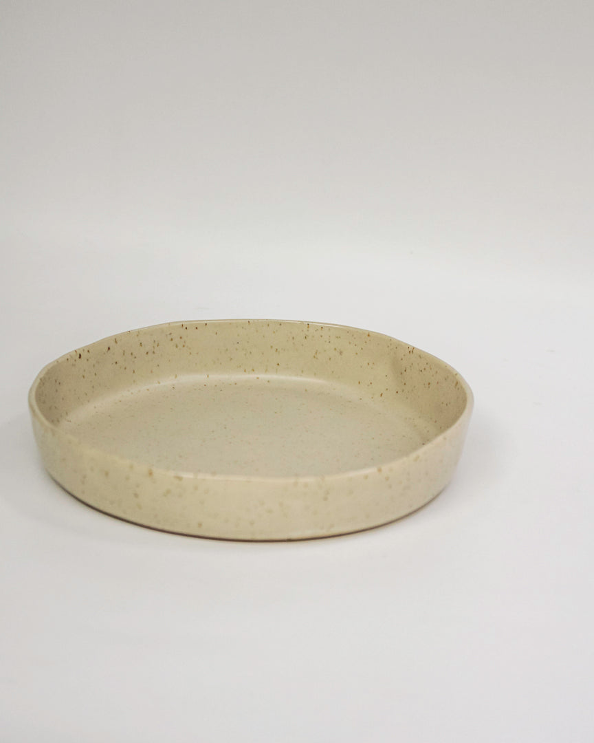 handmade pottery serving dish ~ oat