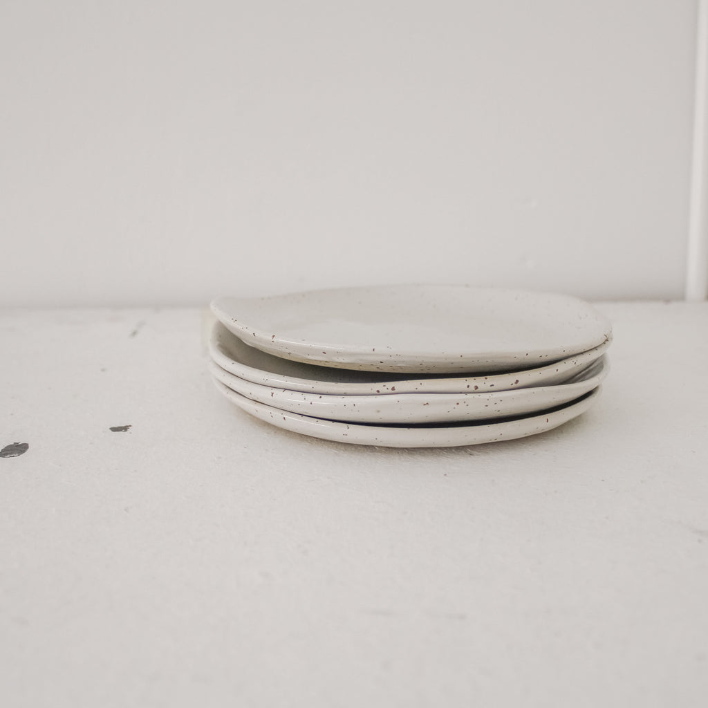 Side Plate ~ Speckled White